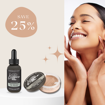 Keyana Flawless Bundle – lightweight mineral foundation & hydrating oil primer set for a smooth, natural makeup finish.