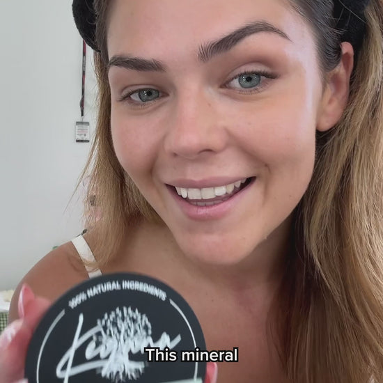 Model applying Keyana Mineral Bronzer – soft, blendable bronzer for adding warmth and a radiant, healthy complexion.